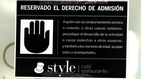 "Prohibida la entrada de niños" en una cafetería de Bilbao "Prohibida la entrada de niños" en una cafetería de Bilbao
