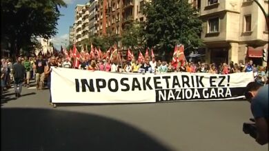Manifestación a favor de los presos de ETA en la fiestas de Bilbao 