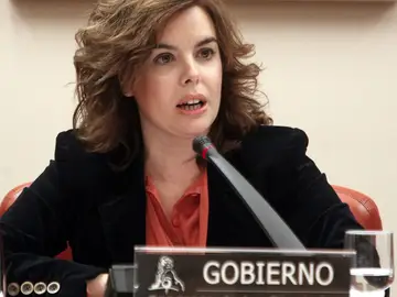Soraya Sáenz de Santamaría en la comparecencia Soraya Sáenz de Santamaría en la comparecencia
