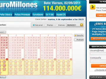 Participación de Euromillones en Internet Participación de Euromillones en Internet