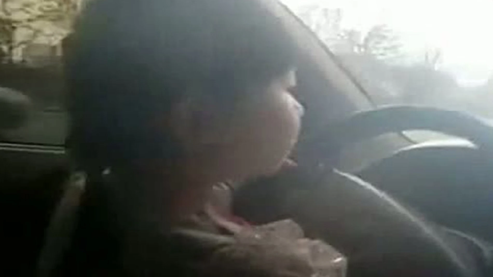Niña de cuatro años que conduce Niña de cuatro años que conduce