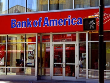 Fachada de una oficina de Bank of America