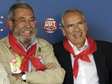 Cándido Méndez y Alfonso Guerra en Rodiezmo Cándido Méndez y Alfonso Guerra en Rodiezmo