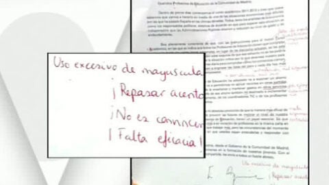 La carta de Aguirre corregida por los profesores