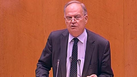 El senador de ERC, Miquel Bofill, en el pleno del senado.