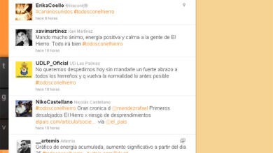 Los mensajes de apoyo a El Hierro, segundo trending topic de Twitter en España