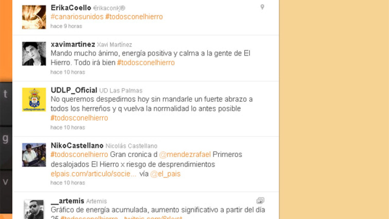 Los mensajes de apoyo a El Hierro, segundo trending topic de Twitter en España