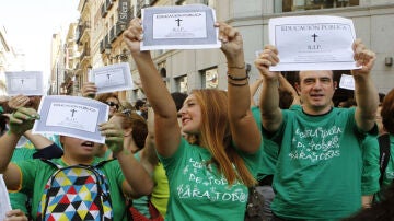 Manifestación de profesores en Madrid