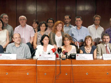 Los delegados del sindicato Metges de Catalunya y representantes de la juntas clínicas