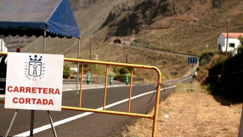 Carretera cortada en El Hierro