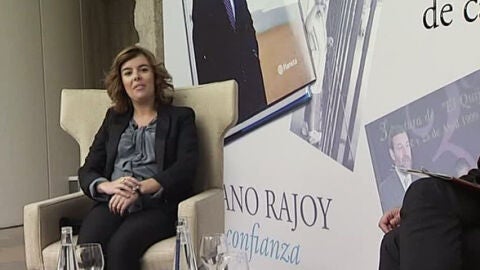 Soraya S&aacute;enz de Santamar&iacute;a en la promoci&oacute;n del libro de Mariano Rajoy. 