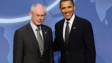 Barack Obama con Herman Van Rompuy