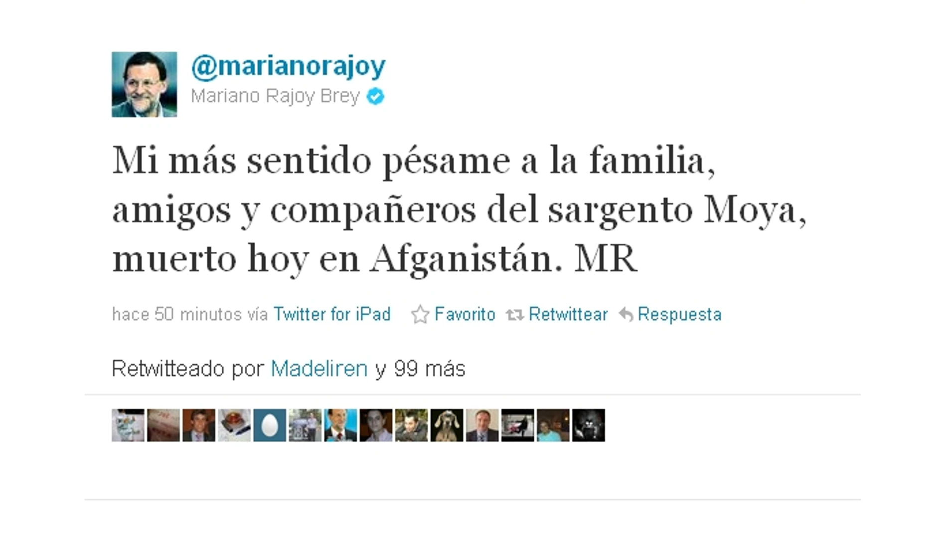 Twitter de Mariano Rajoy Twitter de Mariano Rajoy