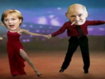 Angela Merkel 'baila' con Papandréu