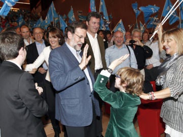 Mariano Rajoy, junto a Barcina en Navarra