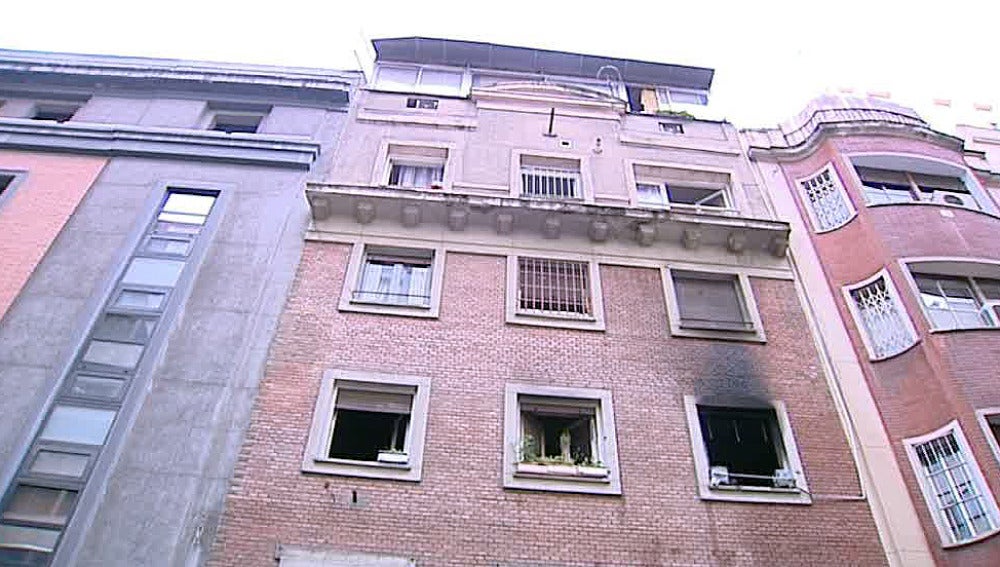 Incendio en un edificio de Madrid