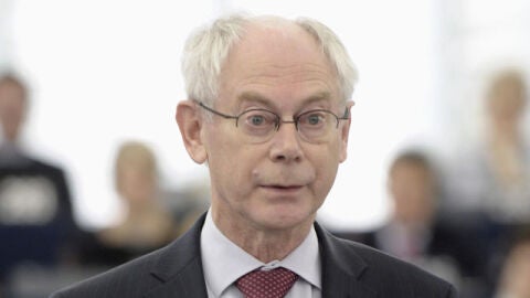 Herman Van Rompuy durante su intervenci&oacute;n en el debate del Parlamento Europeo