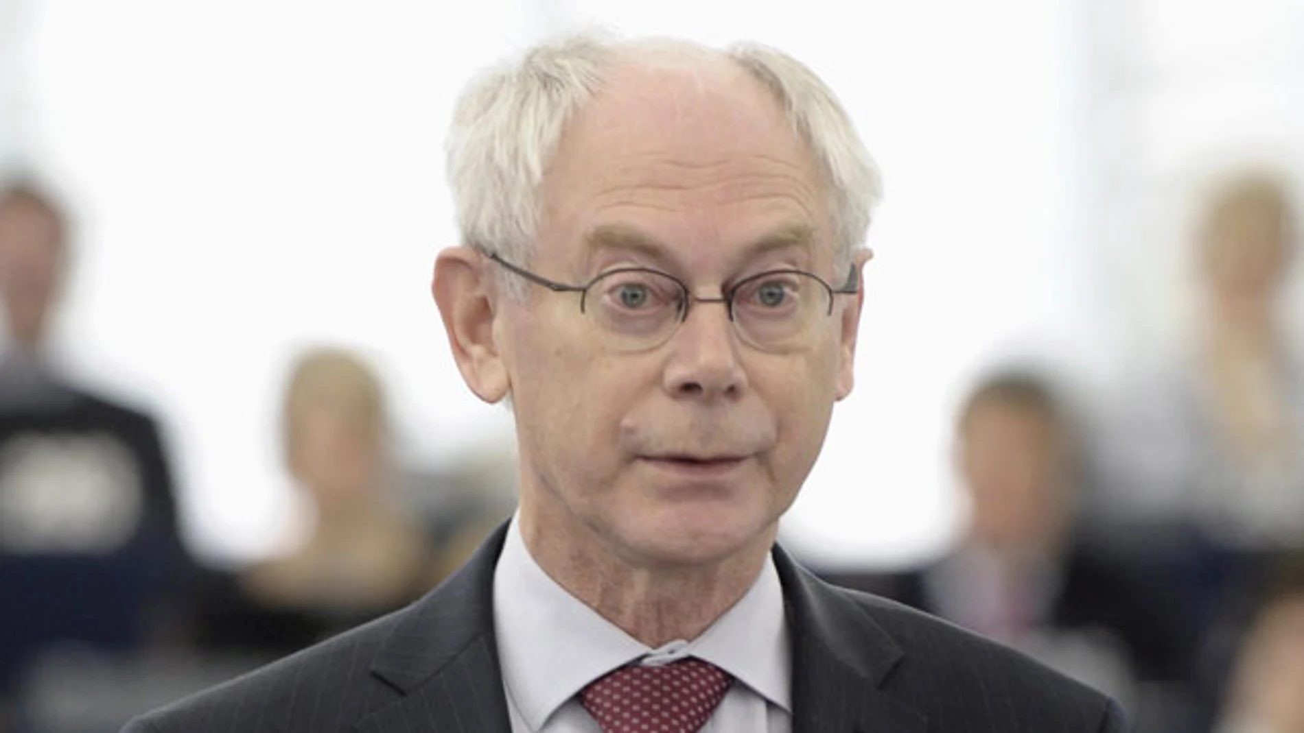 Herman Van Rompuy durante su intervención en el debate del Parlamento Europeo Herman Van Rompuy durante su intervención en el debate del Parlamento Europeo