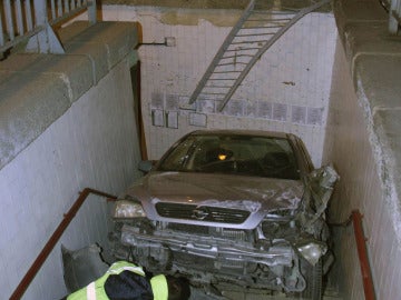 Un coche accidentado en Palencia