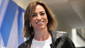 Carme Chacón en la sede del PSOE