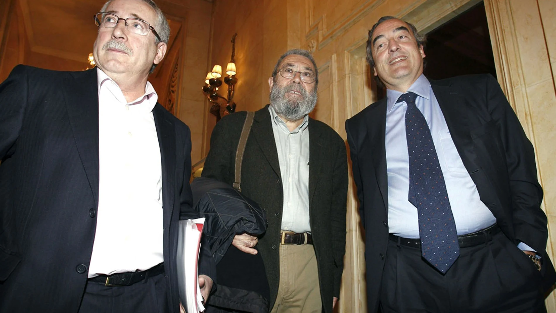 Toxo, Méndez y Rosell juntos en un foro Toxo, Méndez y Rosell juntos en un foro