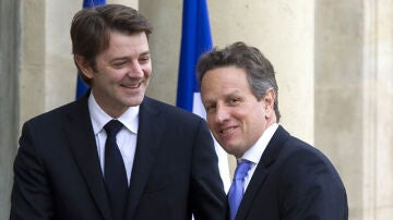 Francois Baroin junto al secretario del Tesoro de EEUU, Timothy Geithner