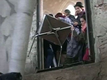 Unos estudiantes durante las protestas Unos estudiantes durante las protestas