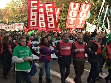 Profesores en una manifestación de Madrid