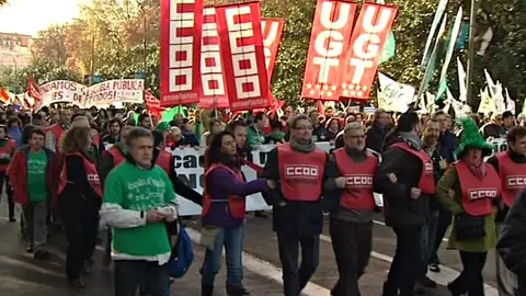 Profesores en una manifestación de Madrid Profesores en una manifestación de Madrid