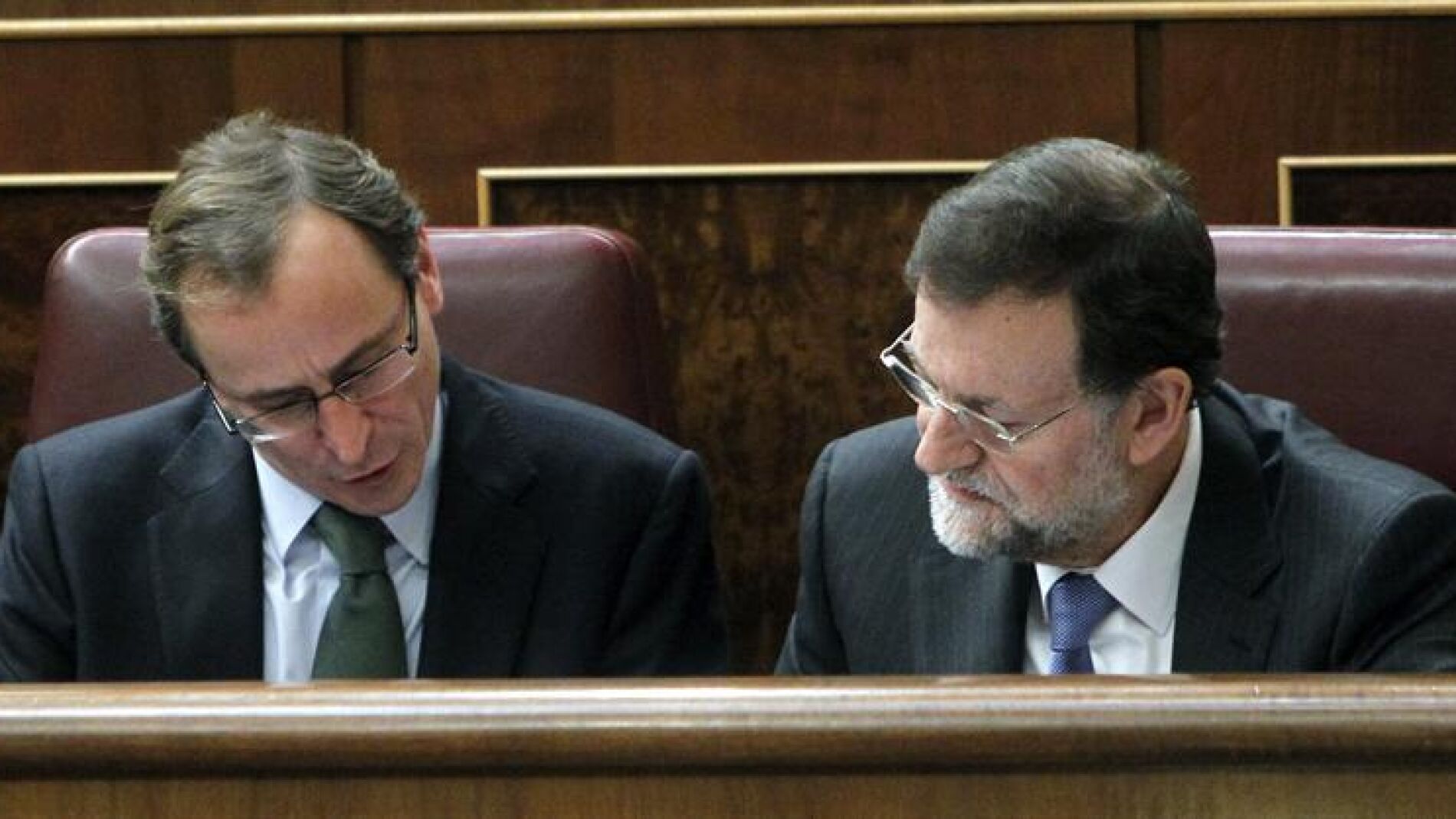 El l&iacute;der del PP y Mariano Rajoy