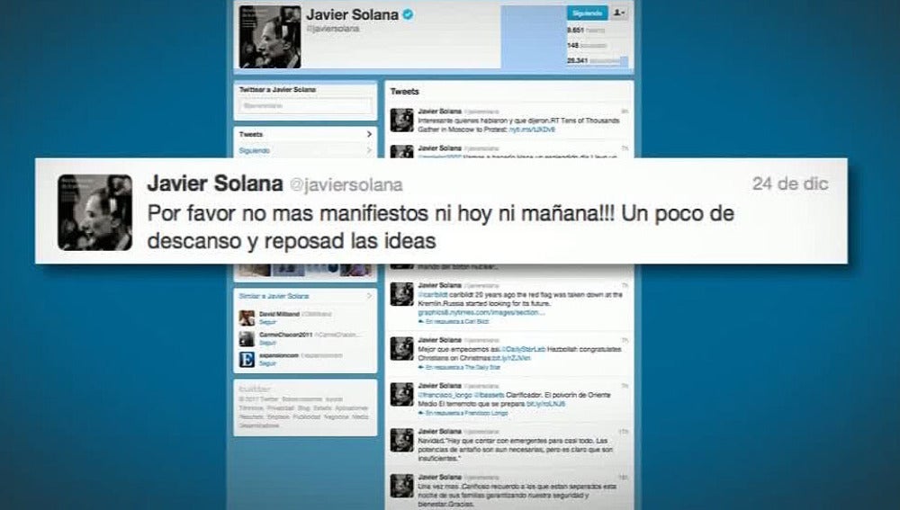 Javier Solana pide tranquilidad en el PSOE