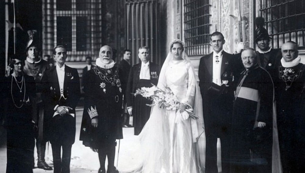 Imagen de la boda de don Juan de Borbón y María de las Mercedes