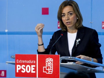 Carme Chacón durante un acto en Mérida