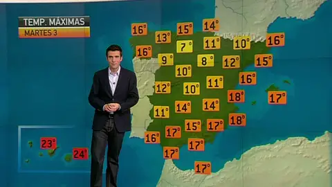 La previsión del tiempo, 02-01-2012, noche La previsión del tiempo, 02-01-2012, noche