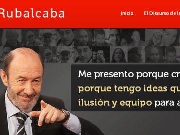Aspecto de la nueva web de Alfredo Pérez Rubalcaba
