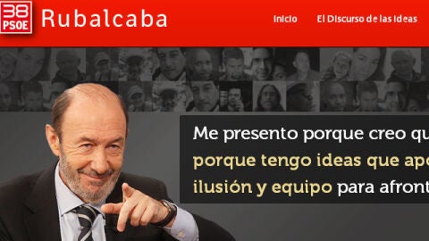 Aspecto de la nueva web de Alfredo P&eacute;rez Rubalcaba