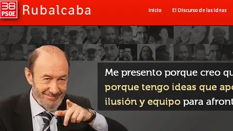 Aspecto de la nueva web de Alfredo Pérez Rubalcaba Aspecto de la nueva web de Alfredo Pérez Rubalcaba