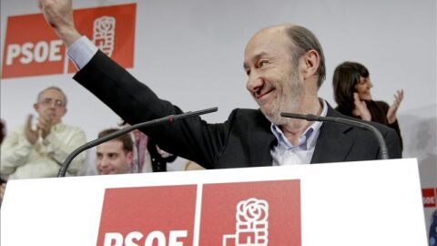 Rubalcaba en un acto en Valladolid