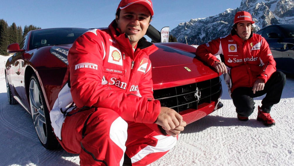 Felipe Massa junto a Fernando Alonso