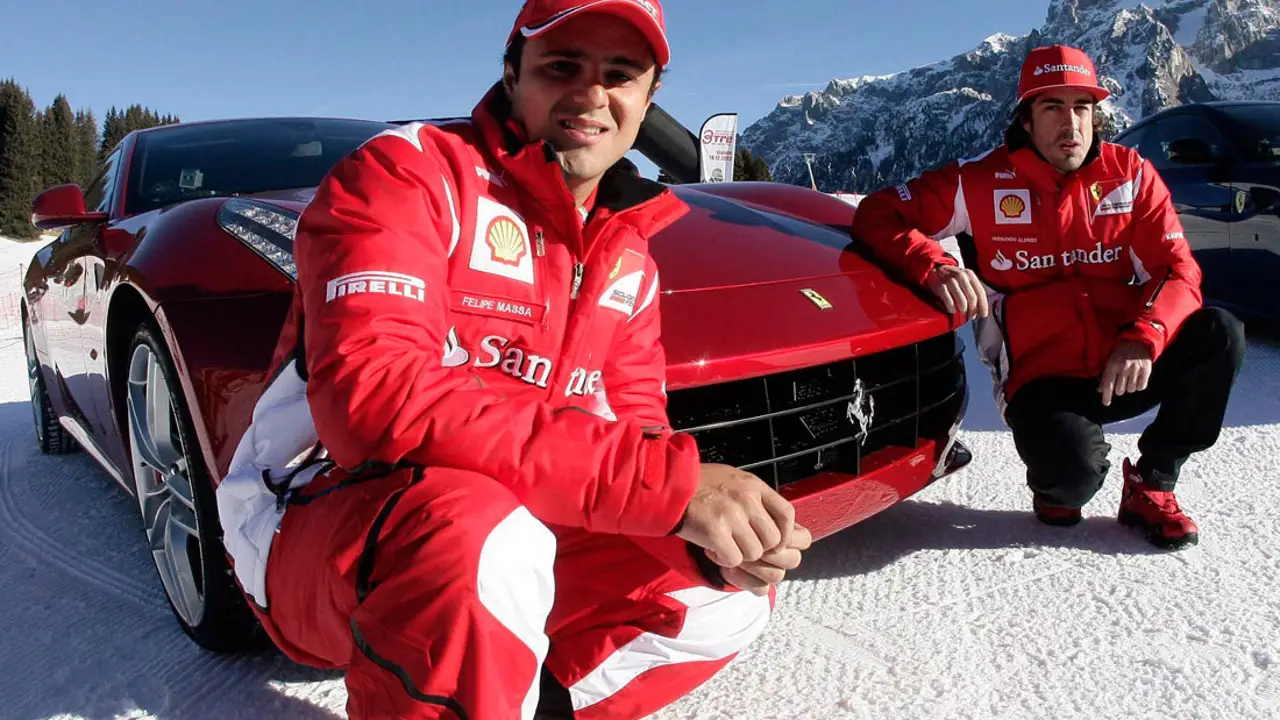 Felipe Massa junto a Fernando Alonso