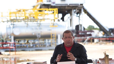 Hugo Ch&aacute;vez durante su programa de televisi&oacute;n