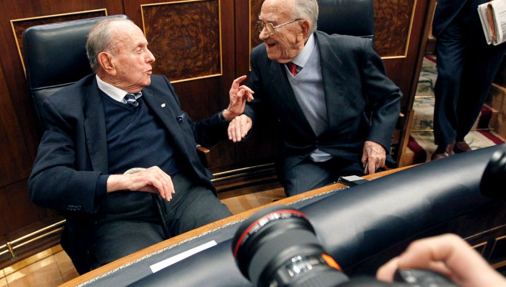 Manuel Fraga junto a Santiago Carrillo