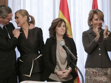 Cristina Cifuentes junto a Gallardón, Soraya y Esperanza Aguirre