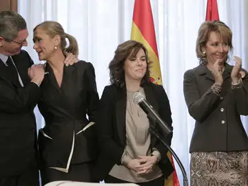 Cristina Cifuentes junto a Gallardón, Soraya y Esperanza Aguirre Cristina Cifuentes junto a Gallardón, Soraya y Esperanza Aguirre