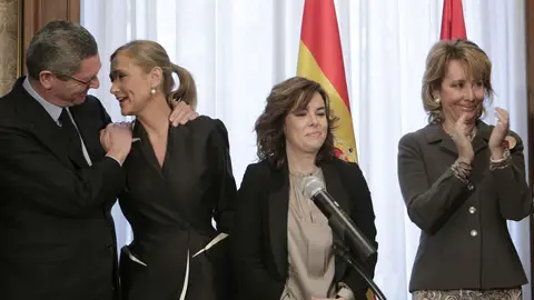 Cristina Cifuentes junto a Gallardón, Soraya y Esperanza Aguirre Cristina Cifuentes junto a Gallardón, Soraya y Esperanza Aguirre