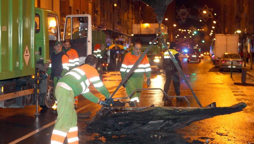 Quema de contenedores en Bilbao