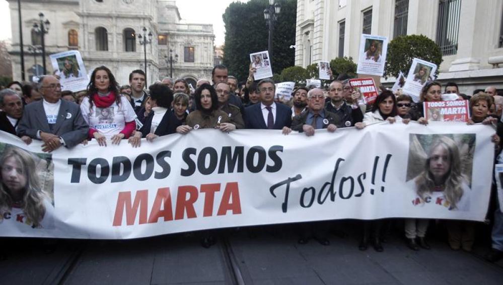Manifestación en Sevilla en el tercer aniversario de la muerte de Marta del Castillo