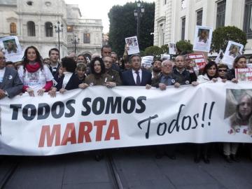 Manifestación en Sevilla en el tercer aniversario de la muerte de Marta del Castillo