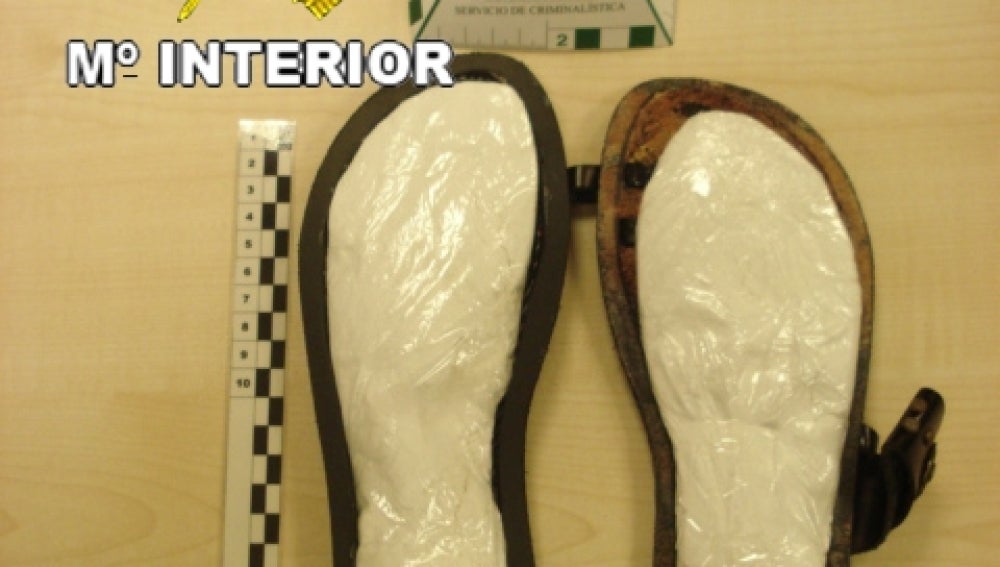 Chanclas con cocaína