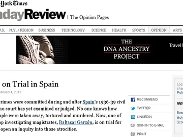 Editorial del New York Times "La verdad, a juicio en España" Editorial del New York Times "La verdad, a juicio en España"